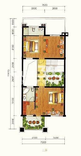 汇宇和庭户型图排屋A户型３层