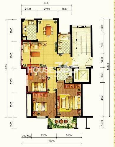 汇宇和庭户型图H1户型