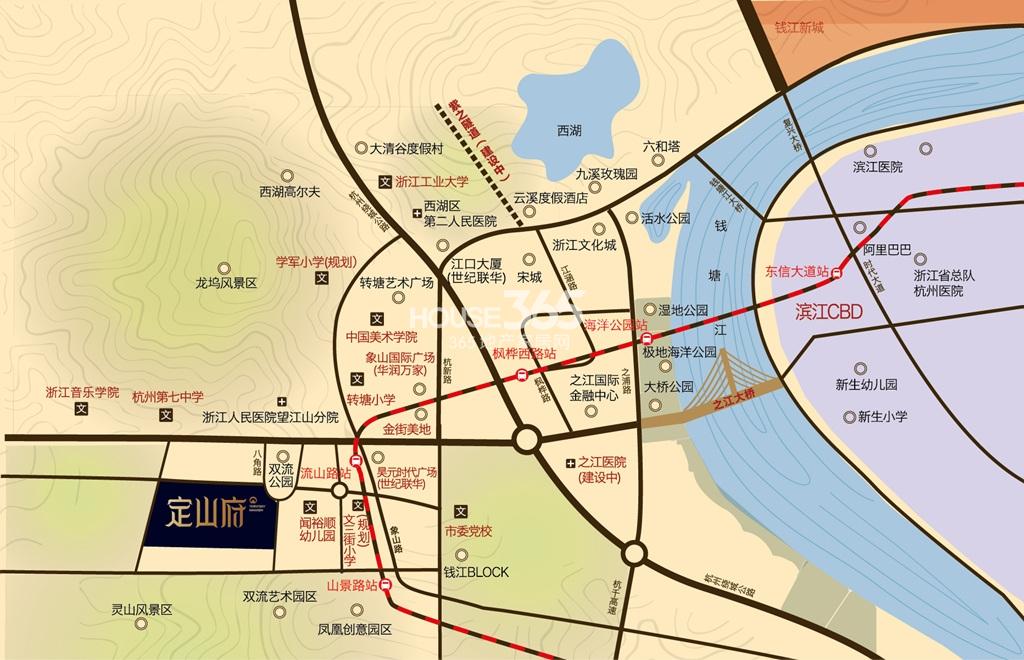中海定山府交通图
