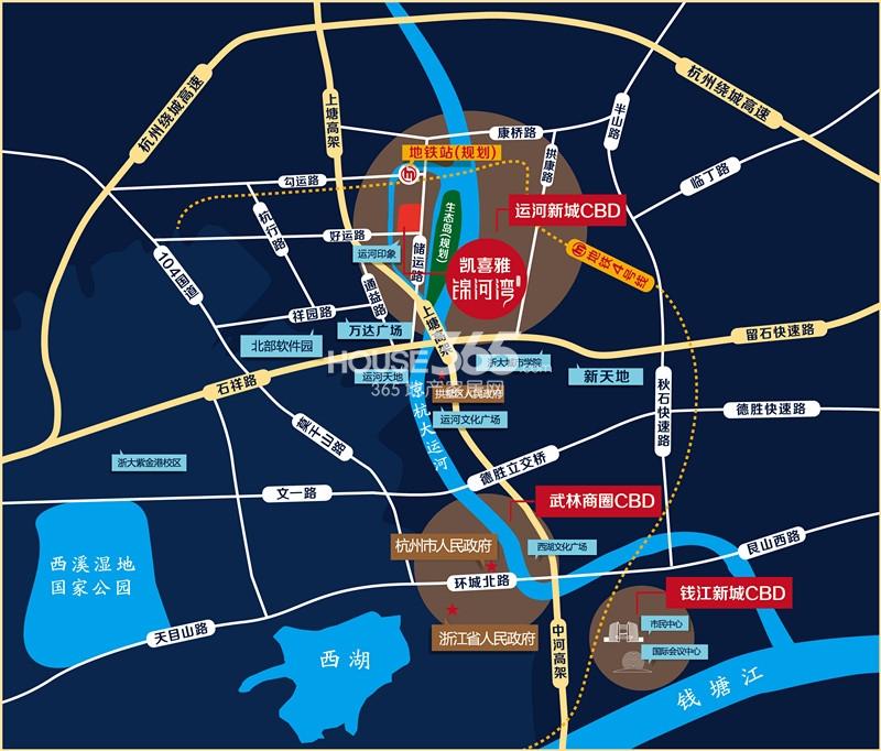 凯喜雅锦河湾区位图