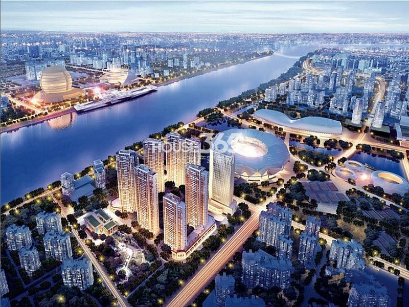 莱蒙水榭春天效果图一江两岸奥体夜景