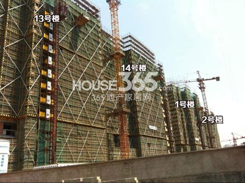 世茂东壹号1、2、13、14号楼施工实景图 2014.5.7摄