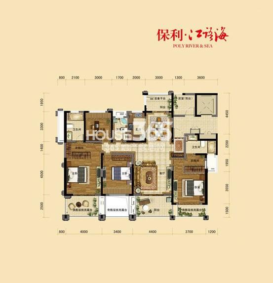 保利江语海170方户型图