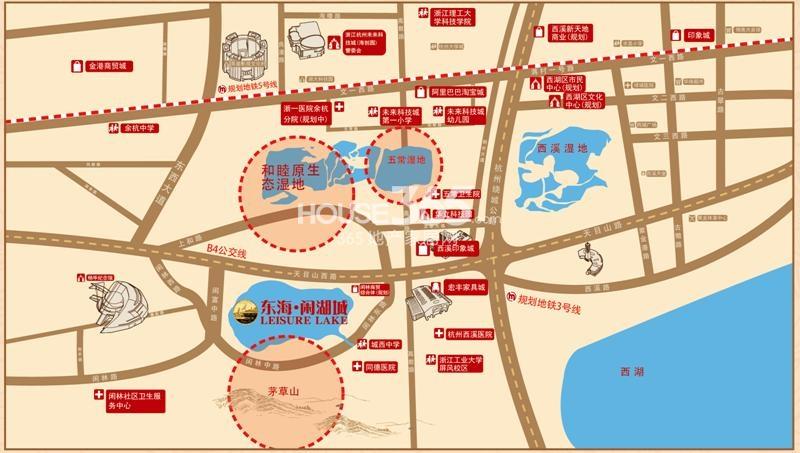 东海闲湖城悦湖别墅交通图