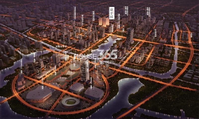 合景瑜翠园夜景鸟瞰图