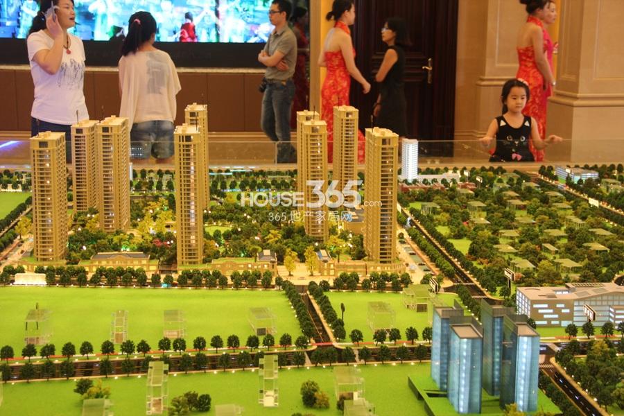 绿城九龙仓钱塘明月沙盘实景图一角 2014.8.9摄