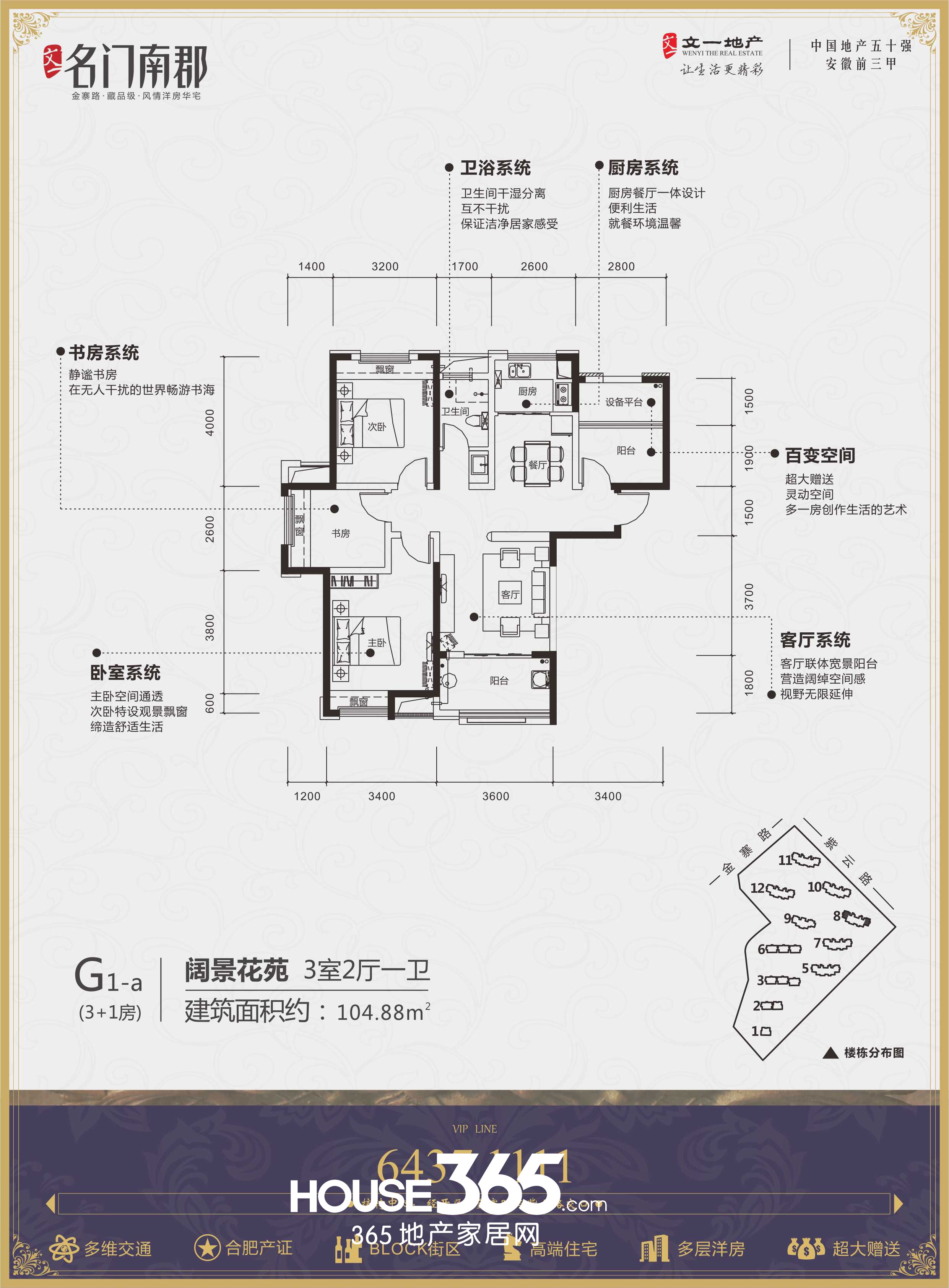 文一名门南郡G1-A户型