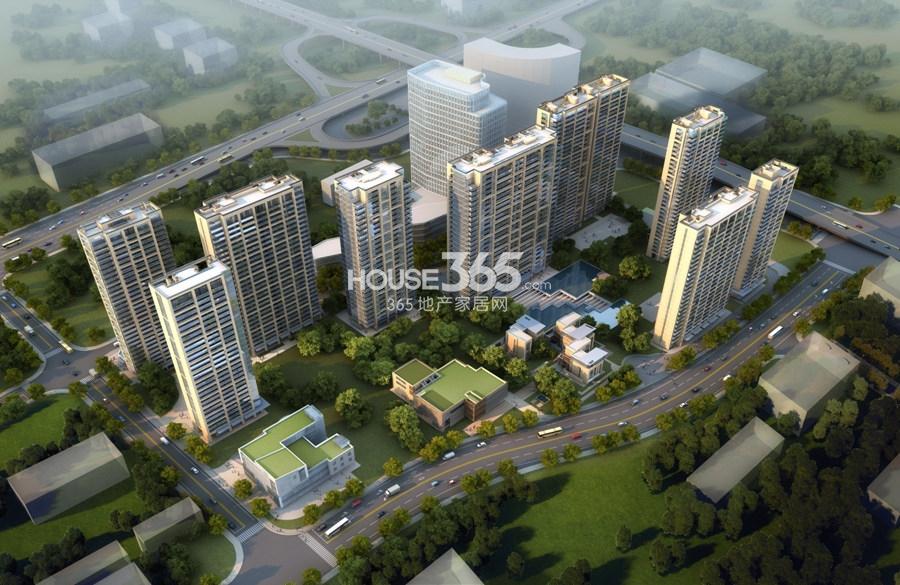 绿地华家池1号高层住宅鸟瞰图
