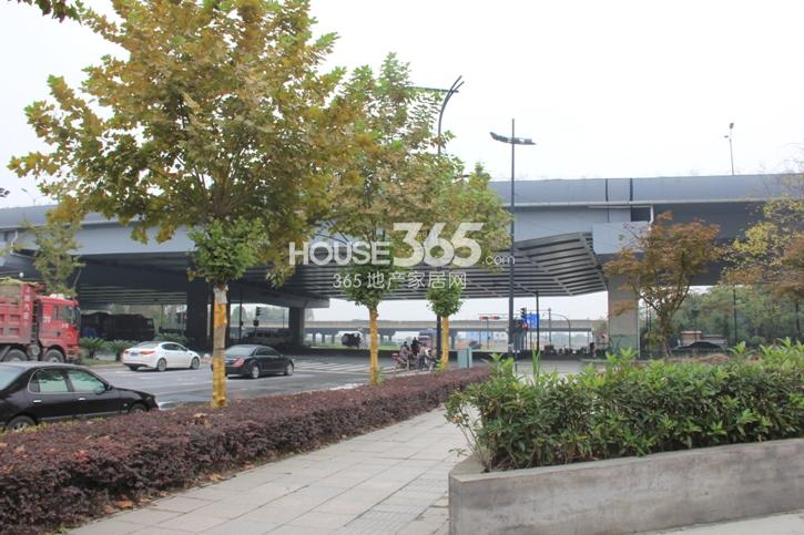 GEC金沙国际米特家北侧的城市主干道以及高架 2014.11摄