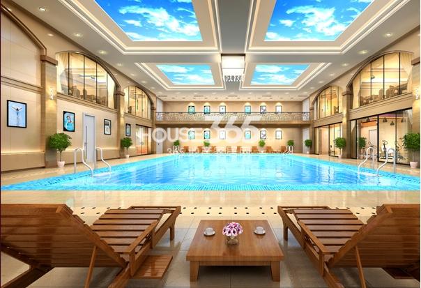 中南白马湖壹号项目会所泳池效果图