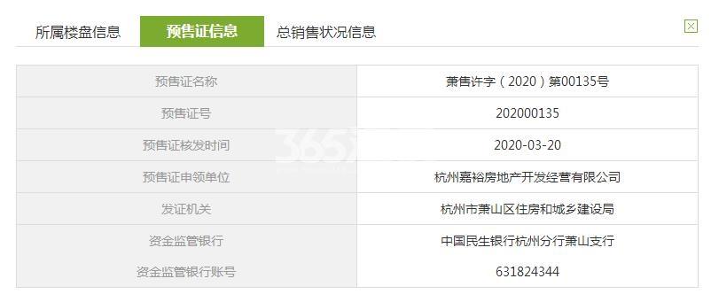 融创臻源锦宁里3、4号楼预售证