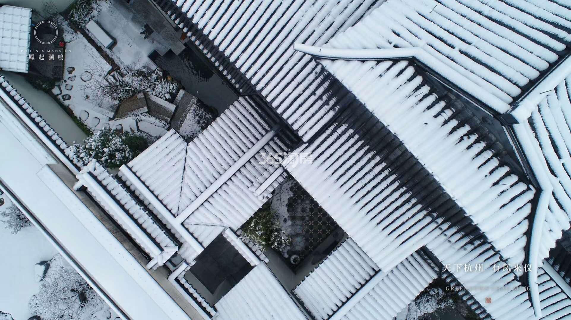 2018年1月凤起潮鸣园区航拍雪景图