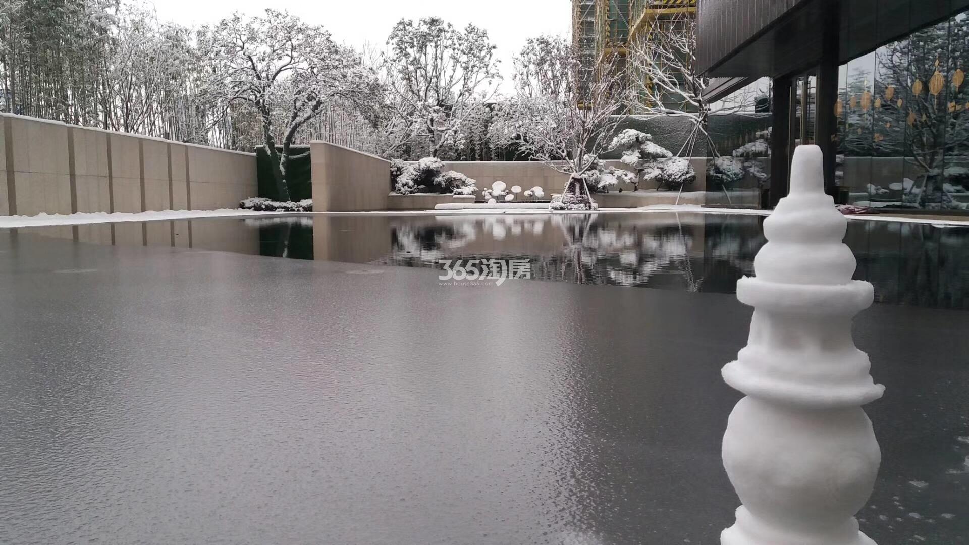 2018年1月西房拱宸外滩售楼处雪景图