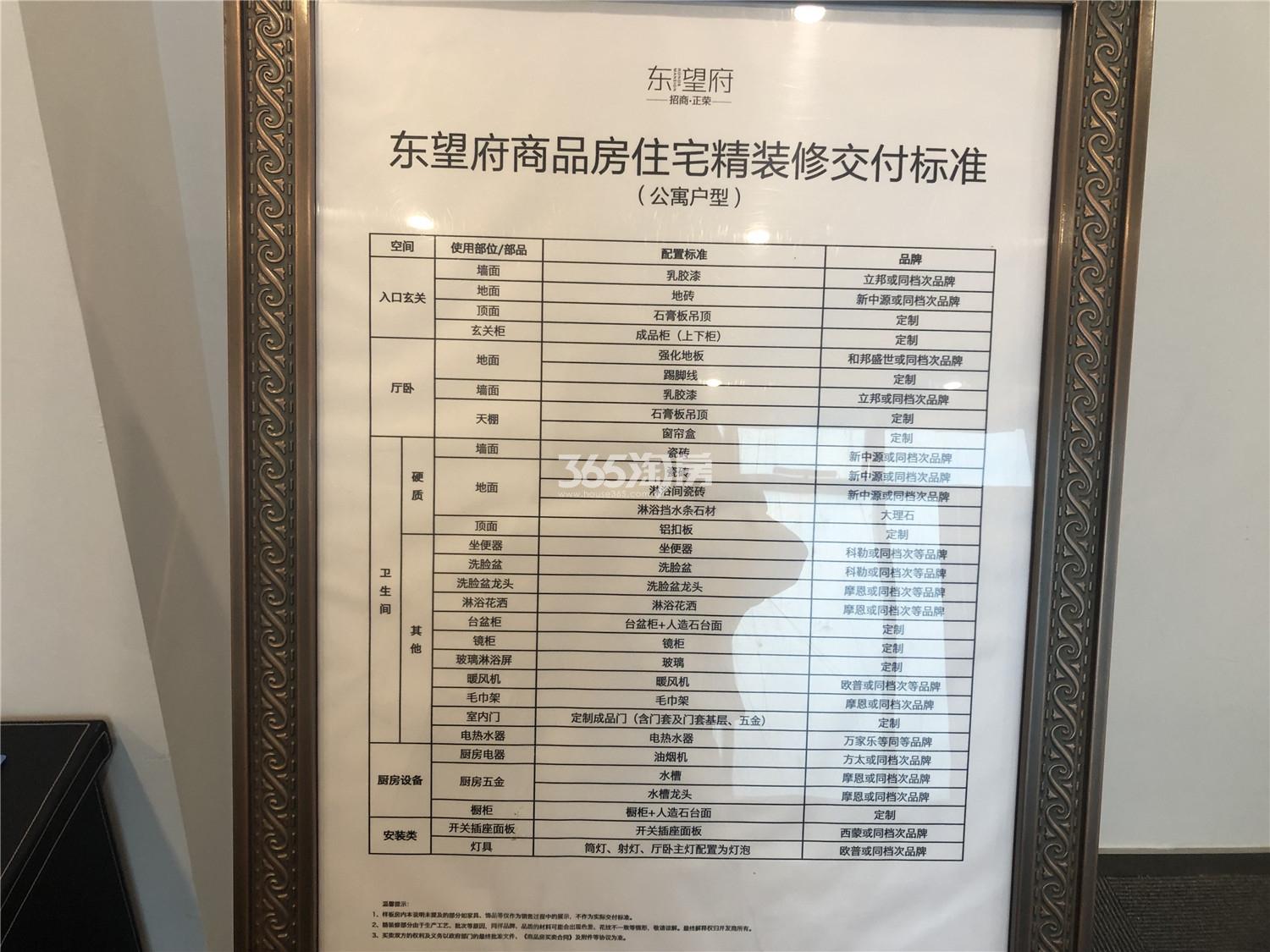 招商正荣东望府公寓精装标准