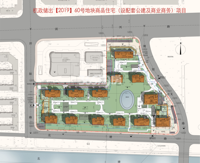 滨江御滨府规划总平面图