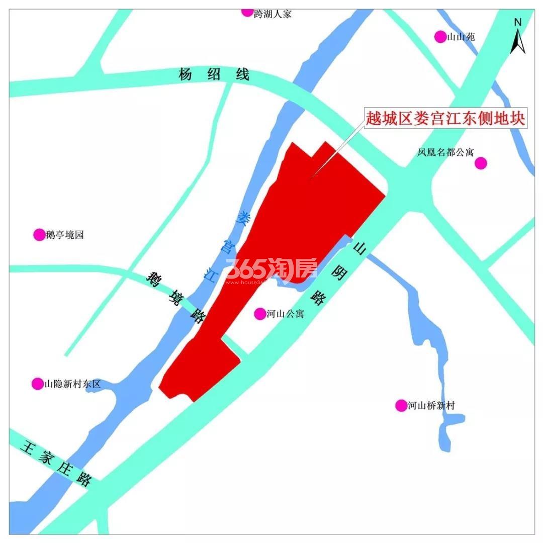 中梁娄宫江东侧地块区位图