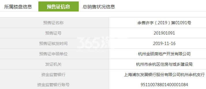 时代悦章府7、8、10号楼预售证信息