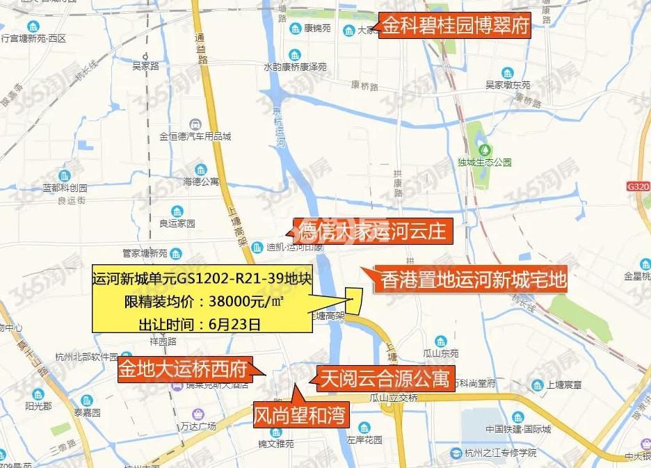 融信运河新城宅地及周边楼盘区位