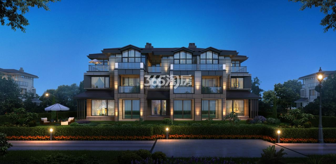 新湖菲林山排屋夜景效果图