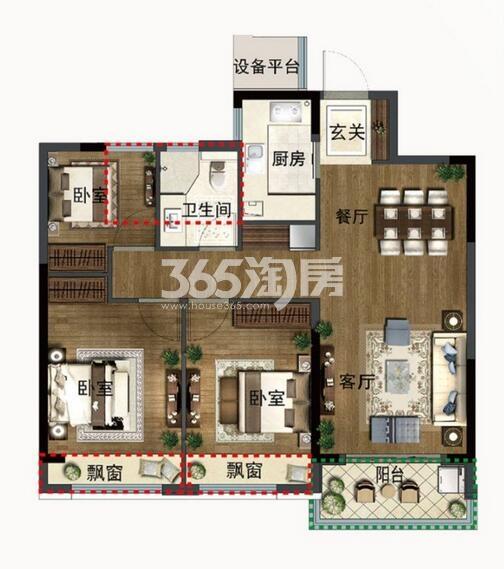 绿都汀蘭府88方户型（5、8、9、10#）