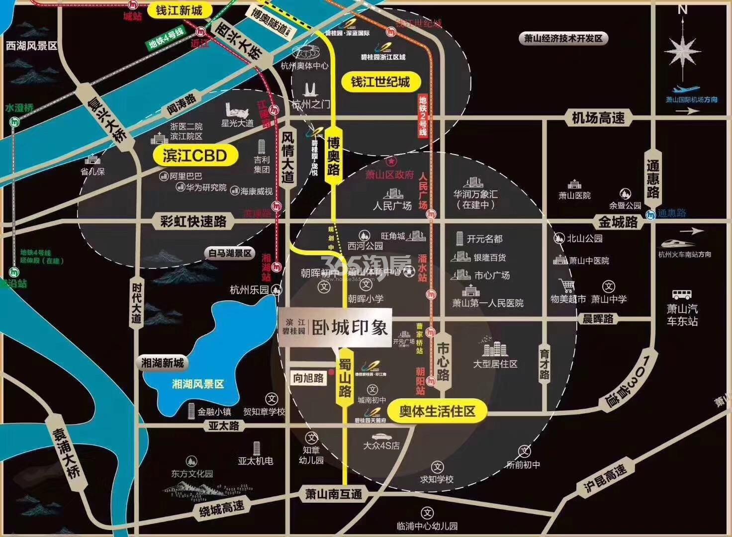 滨江碧桂园卧城印象交通图