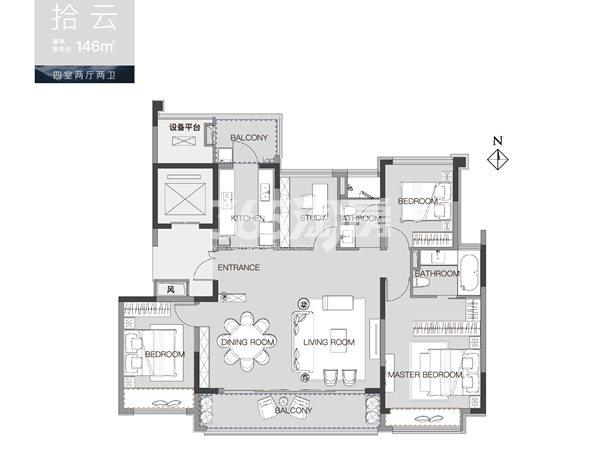 南山观枫四季花园146㎡户型图