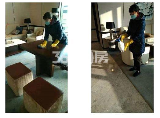 越秀湖山悦针对售展中心复工进行针对性的全面消杀