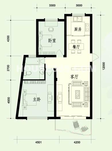 林水山居102.18m2户型