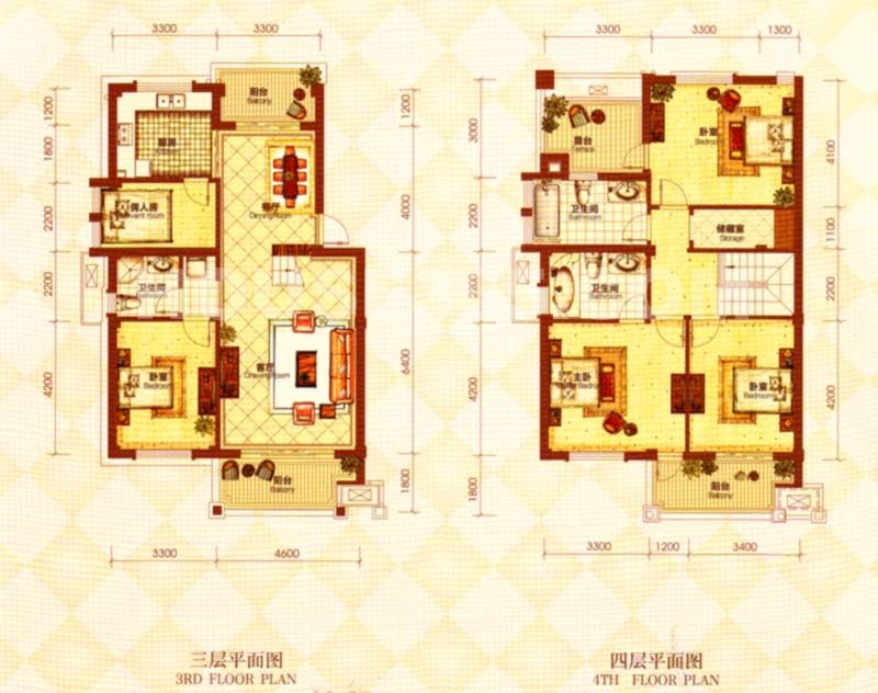优雅叠墅F3户型（三四层）