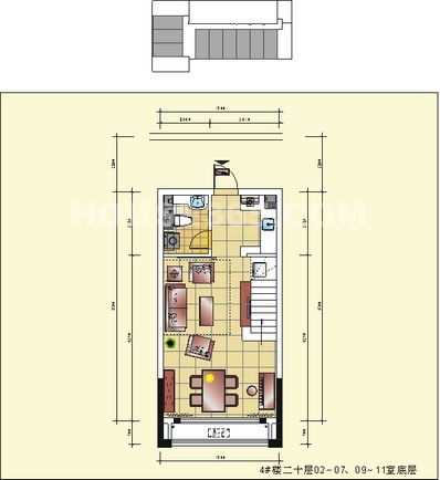 红景凯丽晶座LOFT户型图（中挑高设计）底层