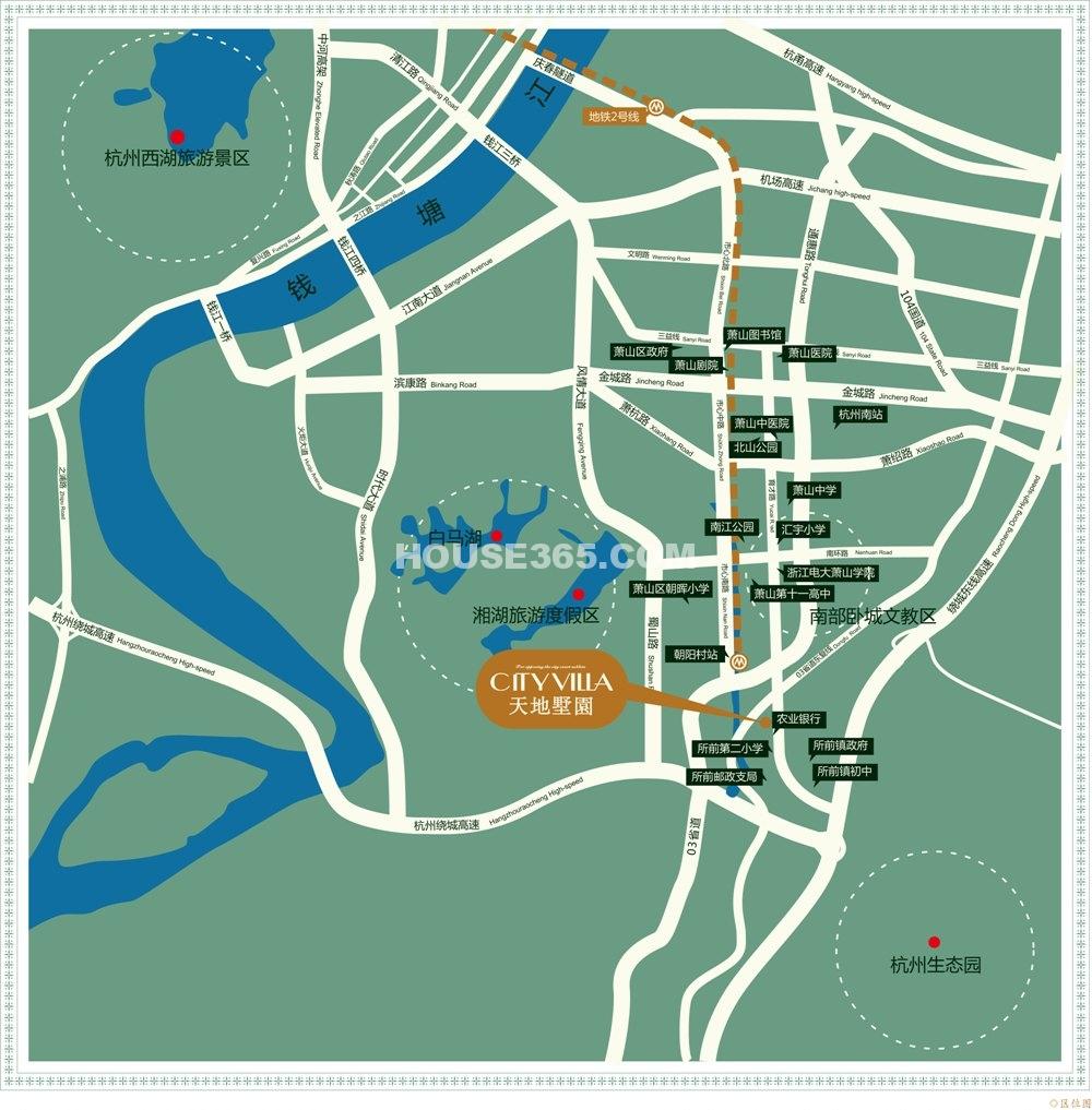 天地墅园首府交通图