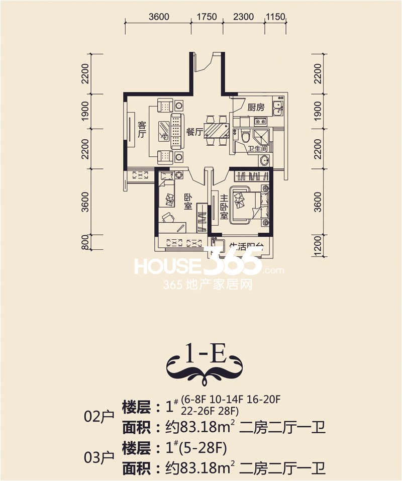 合作经济广场1-E户型