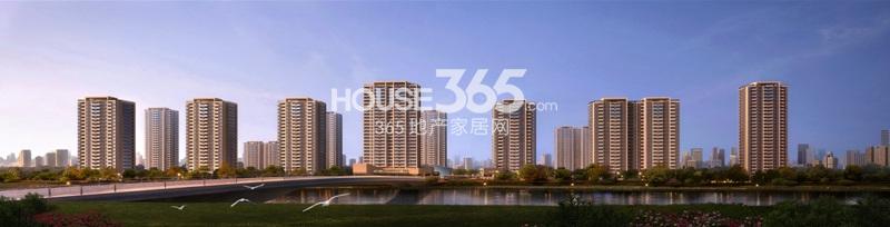 沿河建筑群效果图