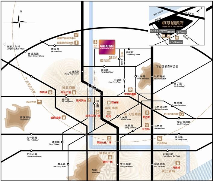 恒基旭辉府交通图