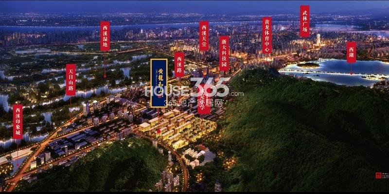 复地黄龙和山区域鸟瞰图