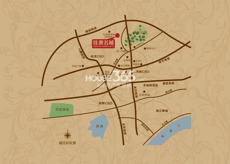 佳源名城交通图
