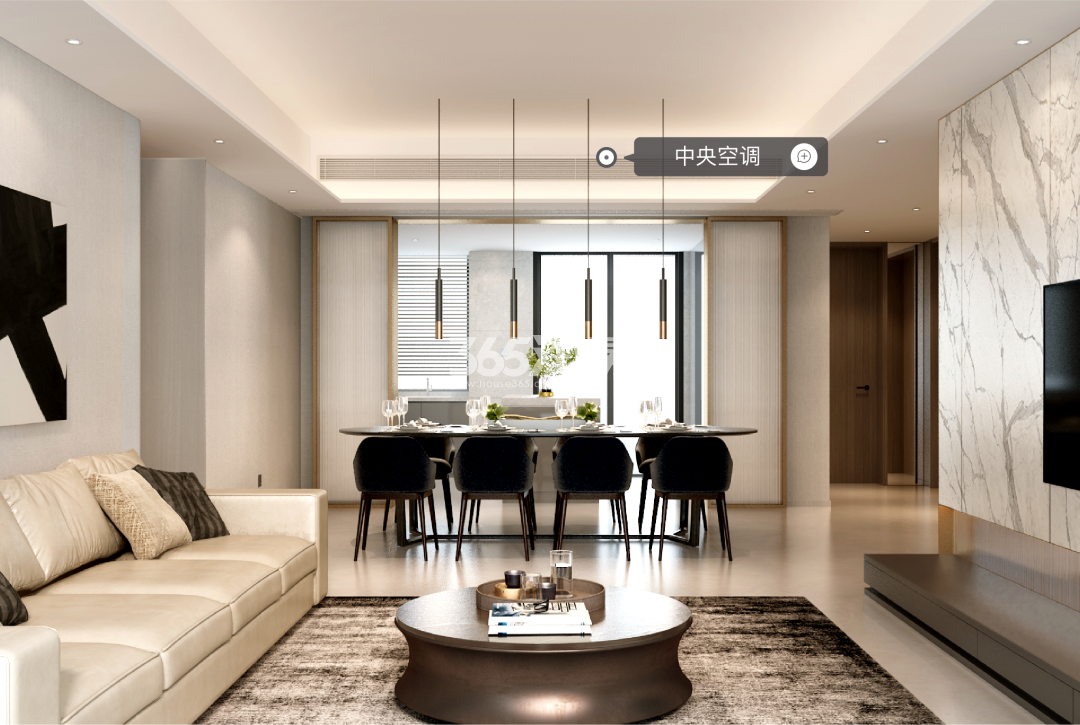 前湾国际社区E户型145方样板房——客厅_杭州前湾国际社区_杭州新房网_365淘房