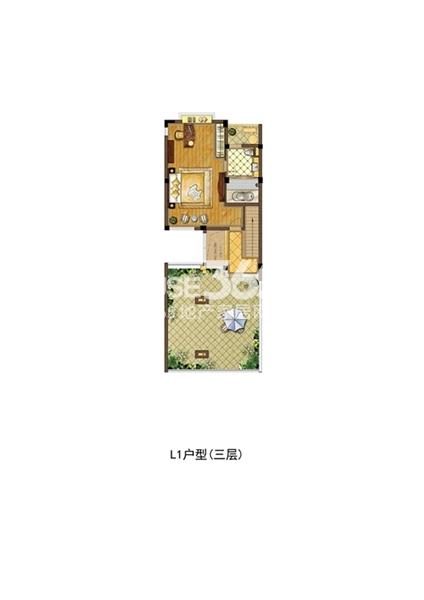 白塘壹号L1联排别墅 四室两厅三卫 约335㎡ 三层