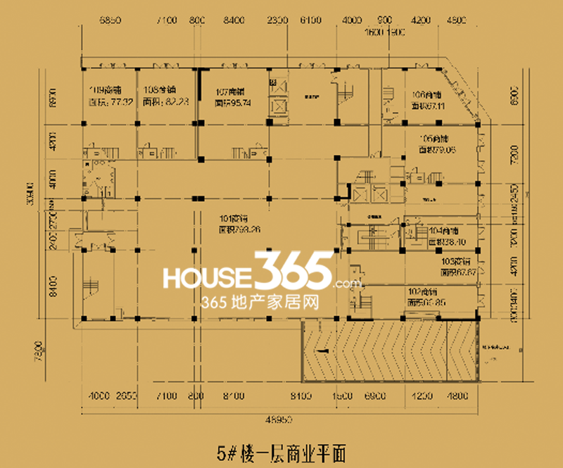 幸福里程商铺5#楼一层商业平面