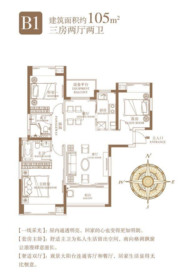合景瑜翠园105方户型图