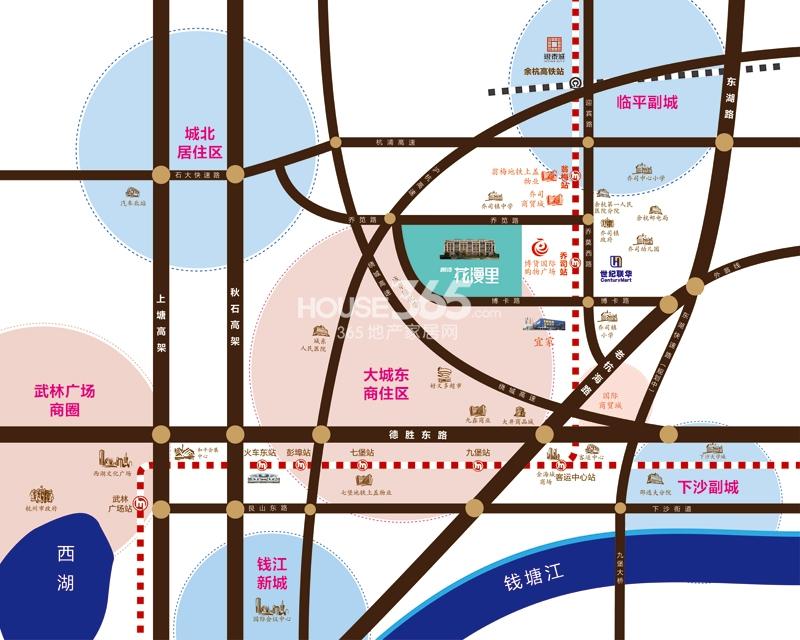 朗诗花漫里项目交通区位图