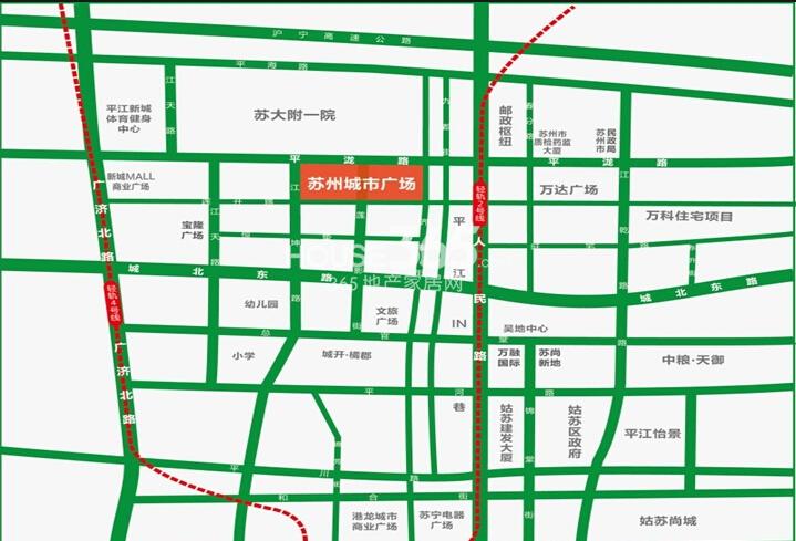 苏州城市生活广场交通图