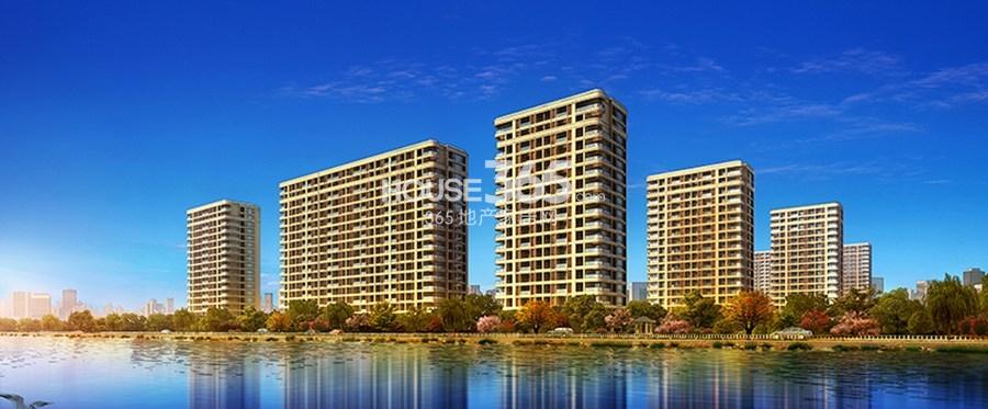 高运莱茵传奇白天沿河景观效果图