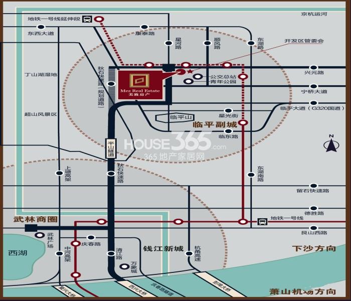 杭州美致生活广场交通图