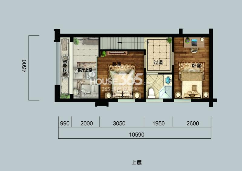 百富联合国际B户型loft62平上层 （3号楼）