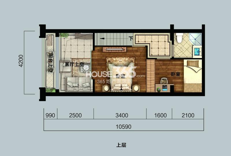 百富联合国际C户型loft45平上层 （3号楼）