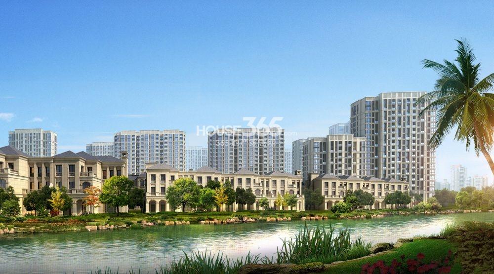 西湖院子项目沿河景观效果图