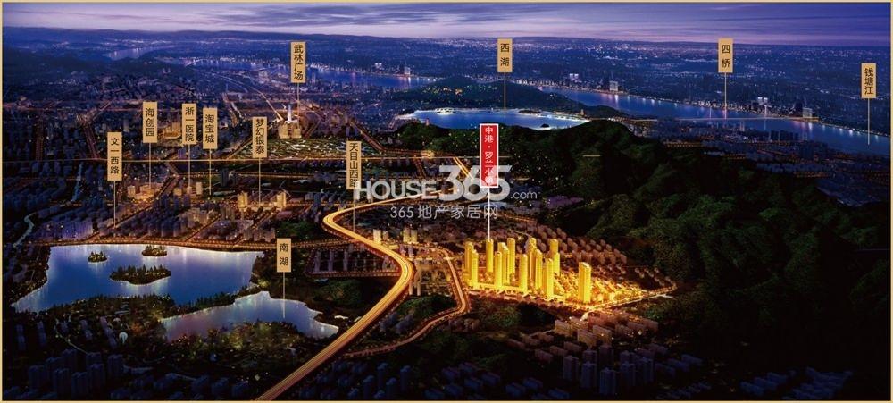 西湖院子项目大区域鸟瞰图
