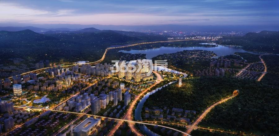 中骏柏景湾夜景鸟瞰图