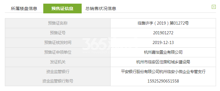 临栖云府13#预售证信息